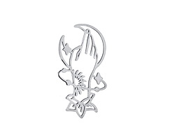 Stainless Steel Boho Floral Celestial Hand Focal 16x30mm