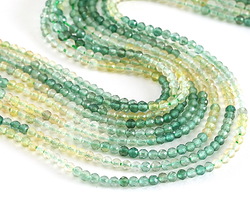 Green Piezoelectric Quartz (Ombré) Faceted Round 2mm