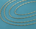 Satin Hamilton Gold (plated) Elongated Small Paperclip Chain, 5' Package