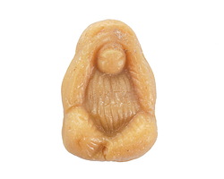 Czech Glass Latte "See No Evil" Monkey Focal Bead 16x22mm