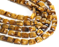 Tiger Eye Microfaceted Rectangle 10x8mm