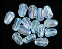 Czech Glass Aquamarine AB Tulip 12x8mm