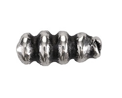 Mykonos Metalized Ceramic Antique Silver Corkscrew Barrel 30-32x13-15mm