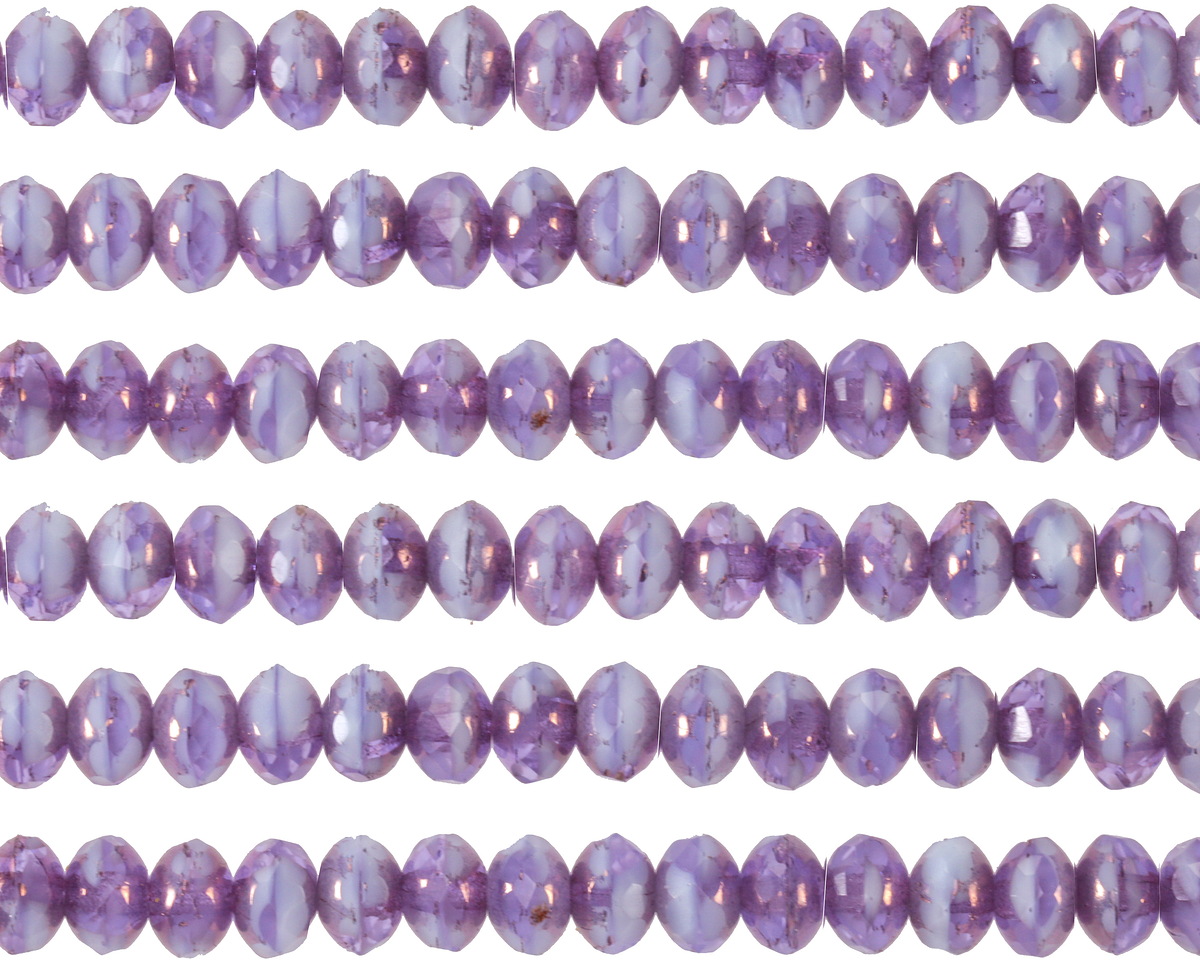 Czech Glass Bronzed Purple Ice Fire Polished Rondelle 3x5mm