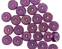 Czech Glass Textured Amethyst w/ Purple Wash Heishi 4x8mm