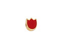 24K Gold (plated) Red Enamel Tulip Bead 7.5x9mm