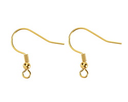Vintaj 10K Gold (plated) Shepherd's Hook Ear Wire 22mm