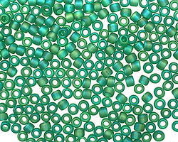 TOHO Transparent Rainbow Frosted Dark Peridot Round 8/0 Seed Bead