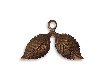 Vintaj Natural Brass Cherry Leaf 17x26mm