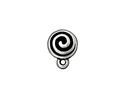 TierraCast Antique Silver (plated) Spiral Ear Post 10x13mm