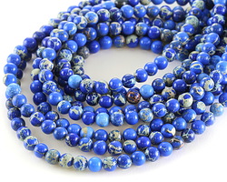 Denim Blue Impression Jasper Round 6mm