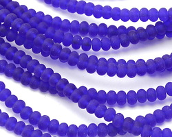 Royal Blue Beach-Style Glass Rondelle 3x5mm