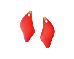 Cherry Red Beach-Style Glass Wave Drop Pendant Pair 12x25mm