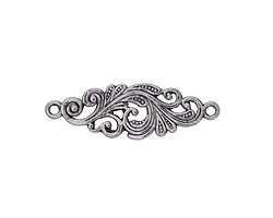 Antique Silver Finish Scrolling Vine Link 29x10mm