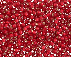 TOHO Frosted Ruby (with Silver Lining) Round 8/0 Seed Bead