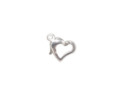 Sterling Silver Open Heart Lobster Clasp 10x8mm