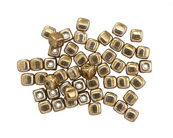 Czech Glass Antique Gold Cube 4mm