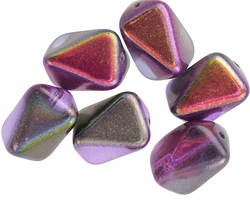 Czech Glass Iris Luster Meteorite Rectangle Bead 14x11mm