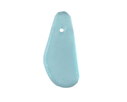 Turquoise Java Recycled Glass Free Form Drop Focal 26-36x11-17mm