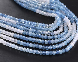 Santa Maria Aquamarine (Ombré) Faceted Rondelle 3x4mm