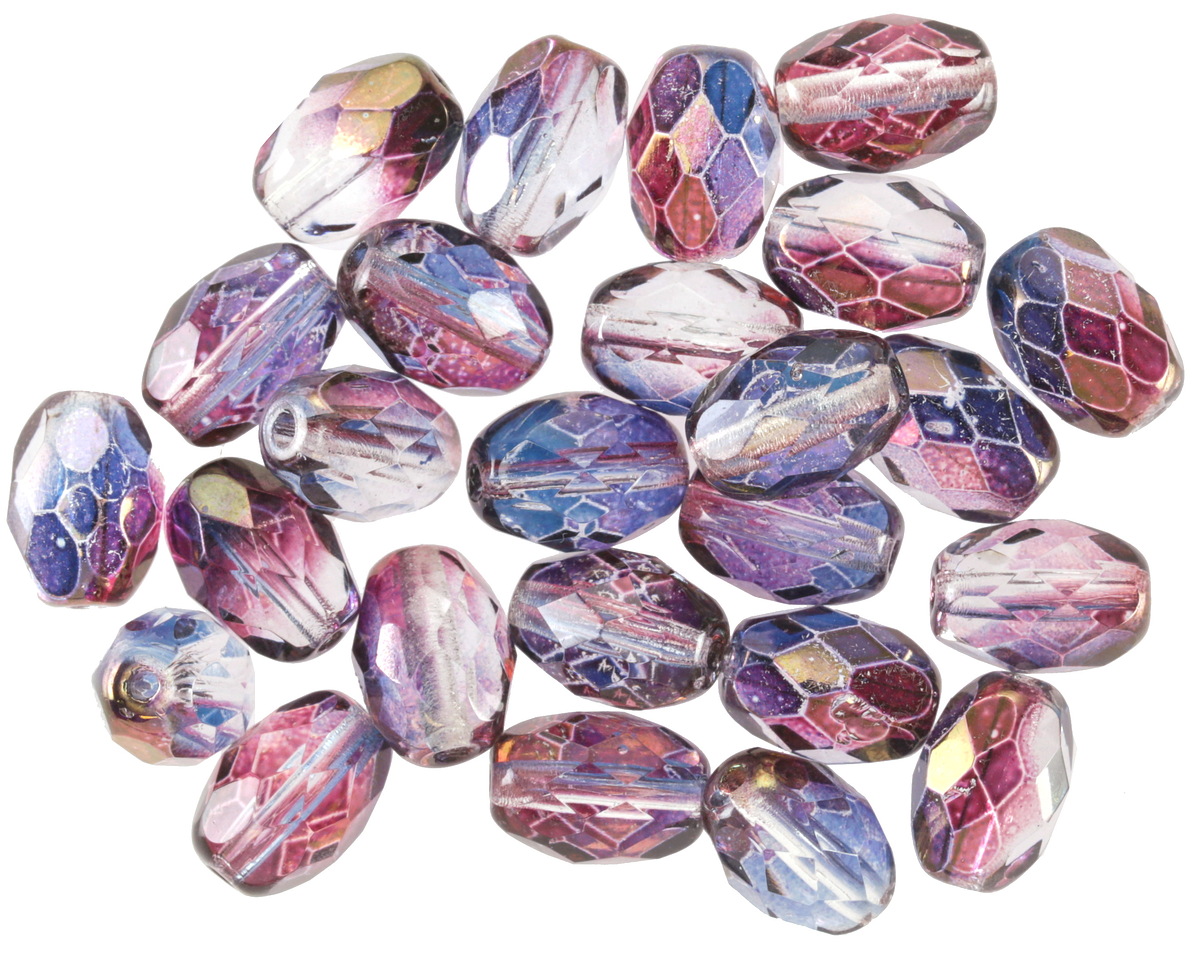Czech Glass Bronzed Twilight Skies Fire Polished Faceted Rice 8x6mm