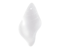 Crystal Beach-Style Glass Conch Shell Pendant 20x39mm