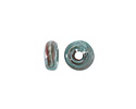 Unicorne Beads Glass Copper & Teal Donut 4-6x9-11mm