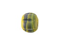 African Glass (Tanzania) Chartreuse w/ Black Melon 10-11x15mm