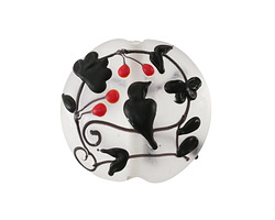 Grace Lampwork Matte Tranquility Vines Lentil Focal Bead 25mm