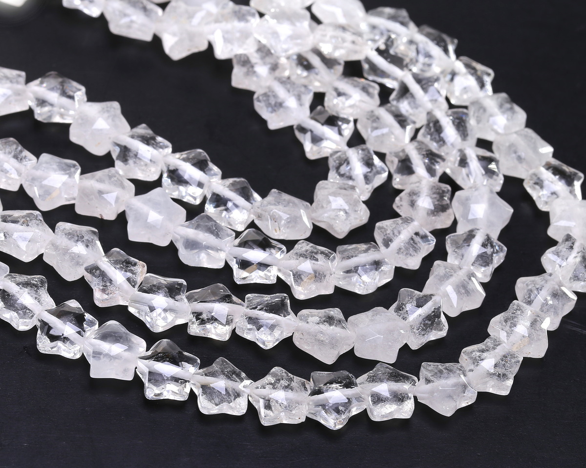 Rock Crystal Quartz Microfaceted Star 8mm