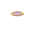 24K Gold (Plated) Transparent Lilac Resin Rectangle Focal Link 16x6mm