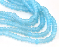 Java Glass Transparent Light Aquamarine Graduated Gooseberry Beads 3-6x4-6mm