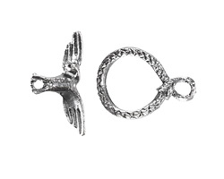 Mykonos Antique Silver (plated) Duality Toggle Clasp 14.5x20mm, 22mm Bar
