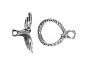 Mykonos Antique Silver (plated) Duality Toggle Clasp 14.5x20mm, 22mm Bar