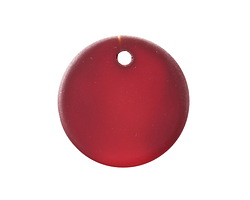 Cherry Red Beach-Style Glass Flat Coin Pendant 25mm