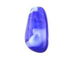 Czech Glass Marbled Cobalt Nugget 33x19mm