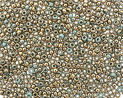 TOHO Gilded Marble Turquoise Round 11/0 Seed Bead