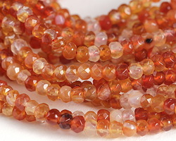 Red Agate Faceted Rondelle 3x4mm