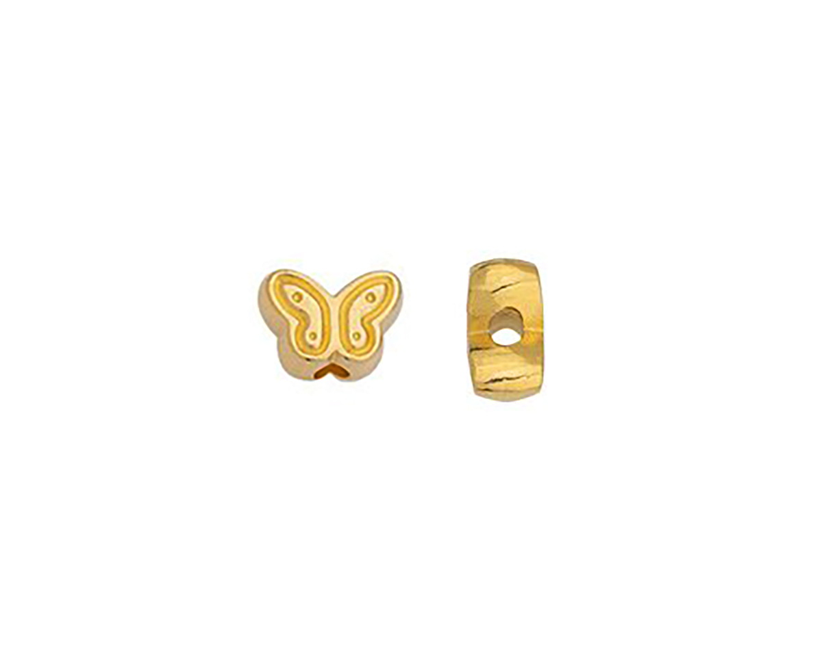 24K Gold (plated) Butterfly Bead 6.5x8.5mm
