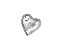 Mykonos Antique Silver (plated) Angled Heart Drop 15mm