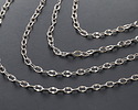 Antique Silver (plated) Half Flat Delicate Cable Chain, 50m Spool
