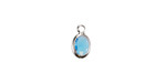 Capri Crystal Oval Drop in Silver Finish Bezel 6x8mm