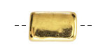 Mykonos Metalized Ceramic Gold Rectangle Tube 23x13mm