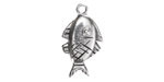 Antique Silver (plated) Fish Pendant 13x23mm