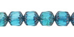 Czech Glass Teal w/ Bronze Finish Lantern 10mm