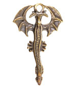 Mykonos Antique Brass (plated) Soaring Dragon Focal 35x55mm