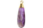 Amethyst Faceted Puff Teardrop Focal w/ Gold Finish 9x28mm
