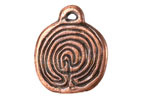 Mykonos Antique Copper (plated) Labyrinth Disc Pendant 25x31mm