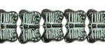 Czech Glass Jet w/ Metallic Green Wash Butterfly 16x11mm