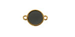 24K Gold (Plated) Transparent Jet Resin Focal Link 12x17mm